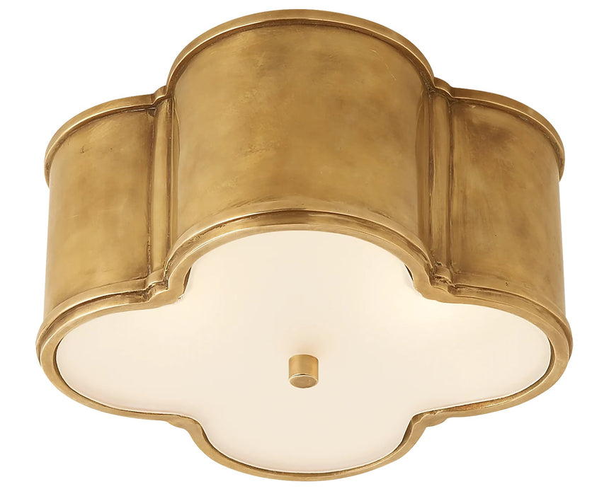 Natural Brass & Frosted Glass | Basil Small Flush Mount | Valley Ridge Furniture
