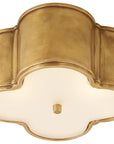 Natural Brass & Frosted Glass | Basil Small Flush Mount | Valley Ridge Furniture