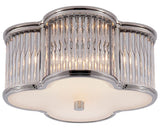 Polished Nickel and Clear Glass Rods & Frosted Glass | Basil Small Flush Mount | Valley Ridge Furniture