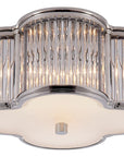 Polished Nickel and Clear Glass Rods & Frosted Glass | Basil Small Flush Mount | Valley Ridge Furniture