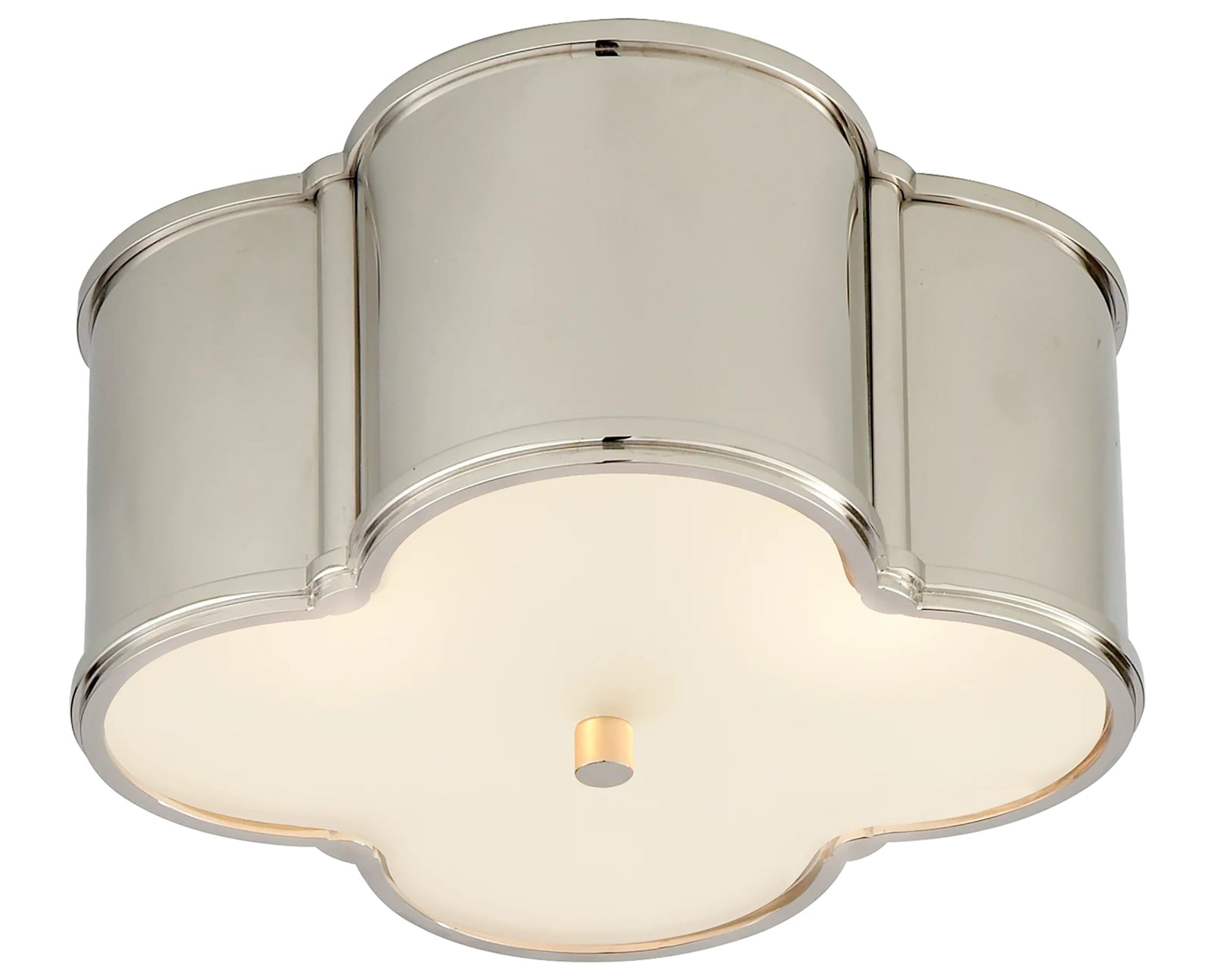 Polished Nickel & Frosted Glass | Basil Small Flush Mount | Valley Ridge Furniture