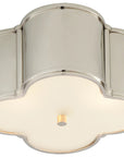 Polished Nickel & Frosted Glass | Basil Small Flush Mount | Valley Ridge Furniture