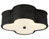 Gun Metal & Frosted Glass | Basil 17" Flush Mount | Valley Ridge Furniture