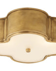 Natural Brass & Frosted Glass | Basil 17" Flush Mount | Valley Ridge Furniture