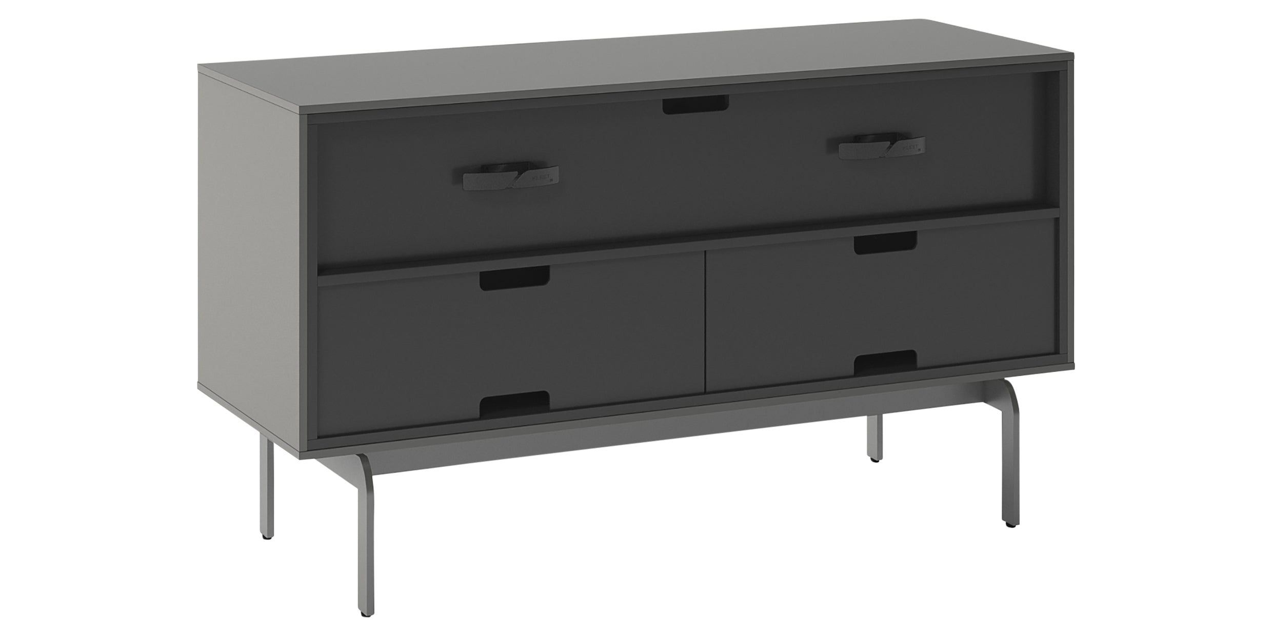 Fog Grey with Console Base | BDI Align 2 Door TV Stand | Valley Ridge Furniture