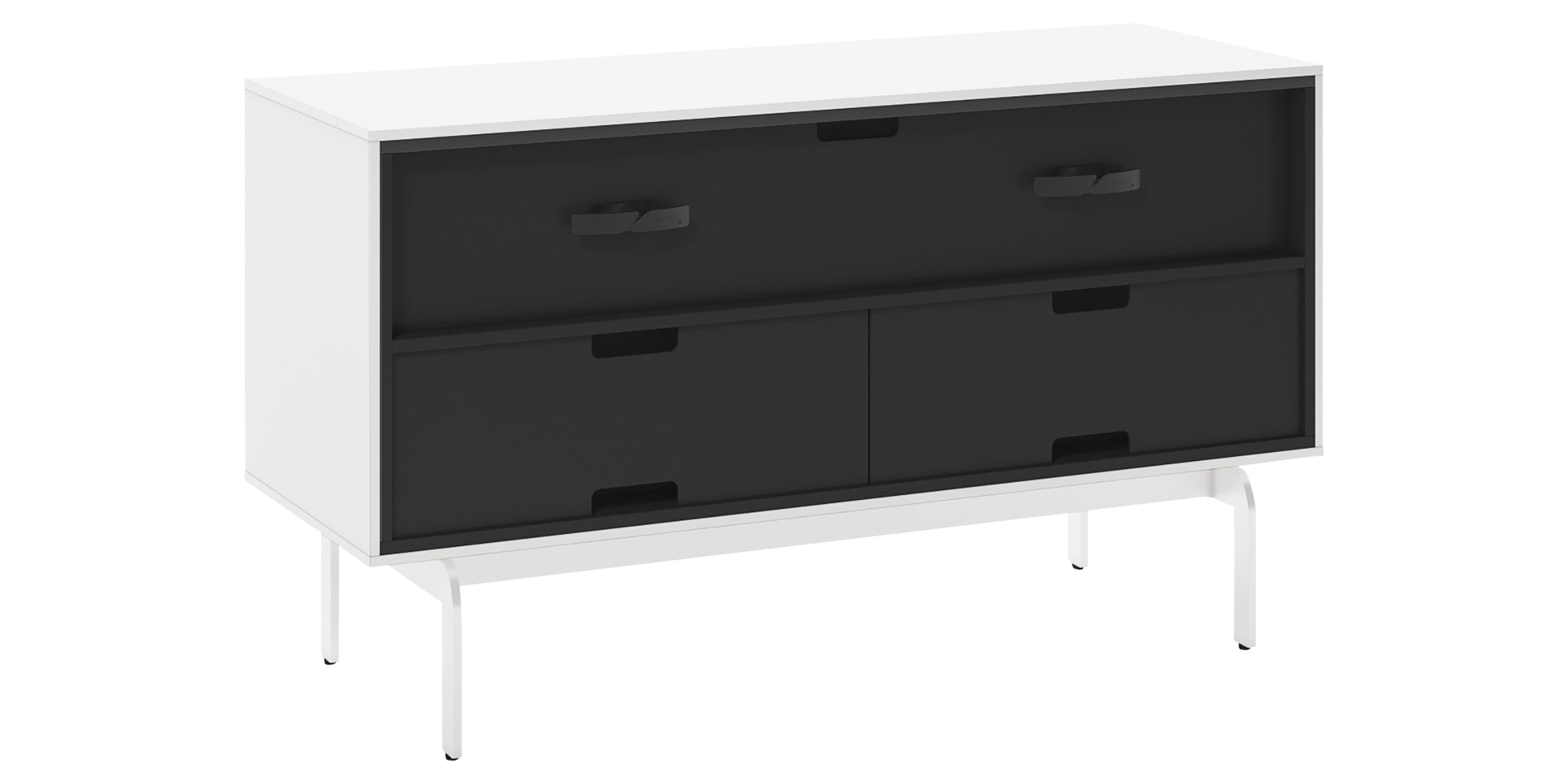 Satin White with Console Base | BDI Align 2 Door TV Stand | Valley Ridge Furniture