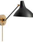 Black and Hand-Rubbed Antique Brass | Charlton Wall Light | Valley Ridge Furniture