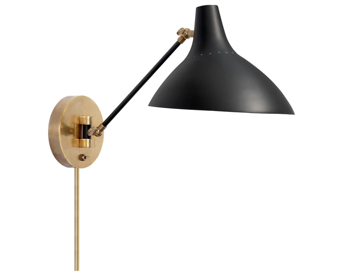 Black and Hand-Rubbed Antique Brass | Charlton Wall Light | Valley Ridge Furniture