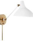 Plaster White and Hand-Rubbed Antique Brass | Charlton Wall Light | Valley Ridge Furniture