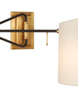Hand-Rubbed Antique Brass and Black & Linen | Keil Swing Arm Wall Light | Valley Ridge Furniture