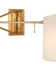 Hand-Rubbed Antique Brass & Linen | Keil Swing Arm Wall Light | Valley Ridge Furniture