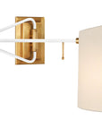 Hand-Rubbed Antique Brass and White & Linen | Keil Swing Arm Wall Light | Valley Ridge Furniture