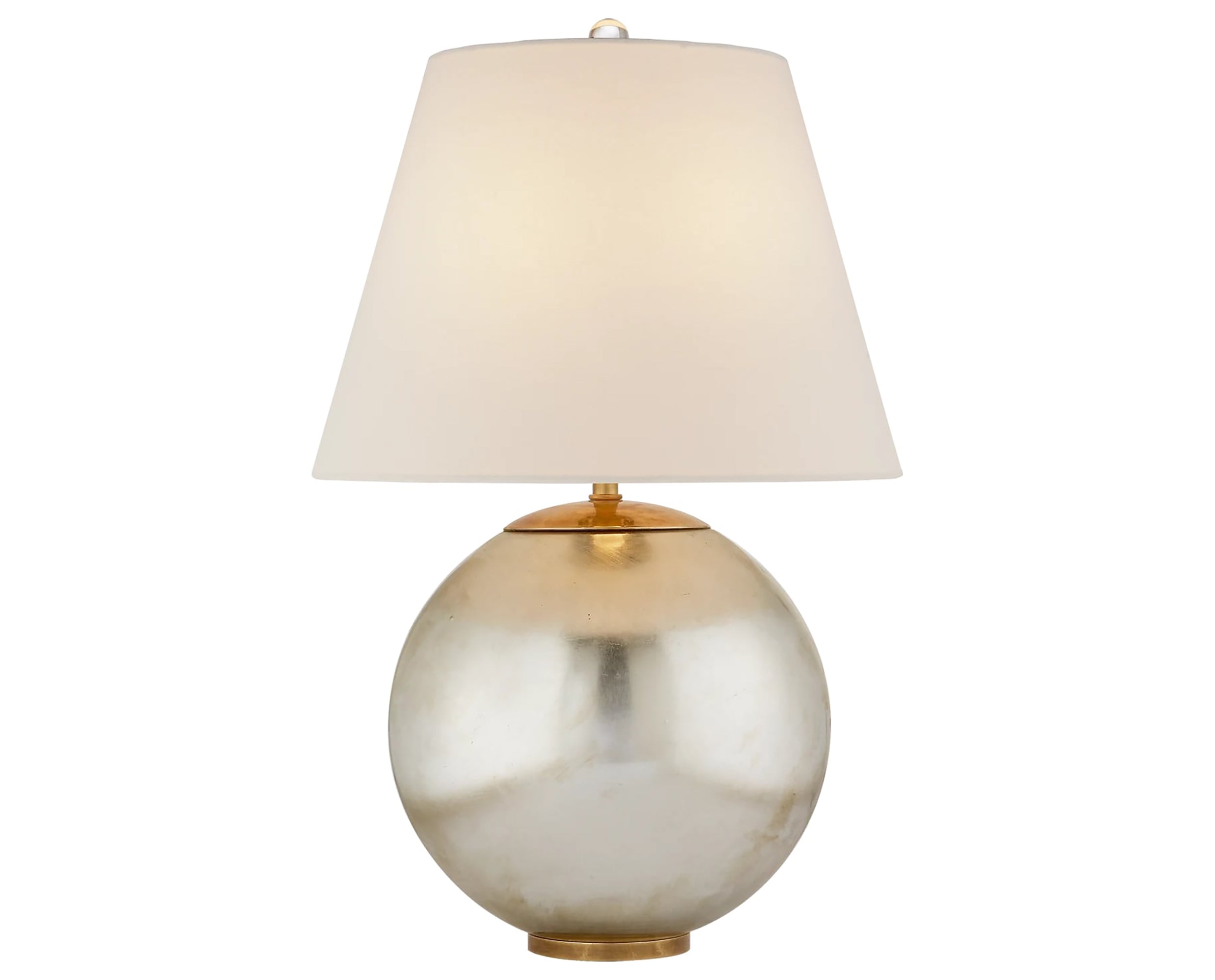 Burnished Silver Leaf &amp; Linen | Morton Table Lamp | Valley Ridge Furniture