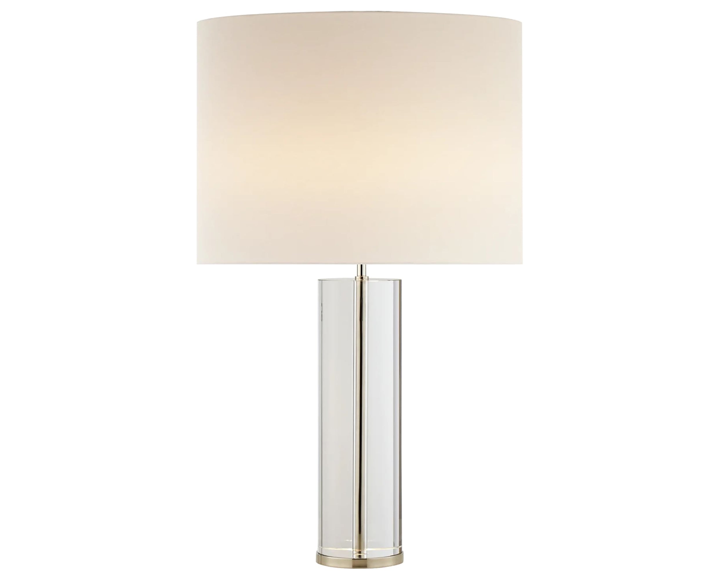 Crystal and Polished Nickel & Linen | Lineham Table Lamp | Valley Ridge Furniture