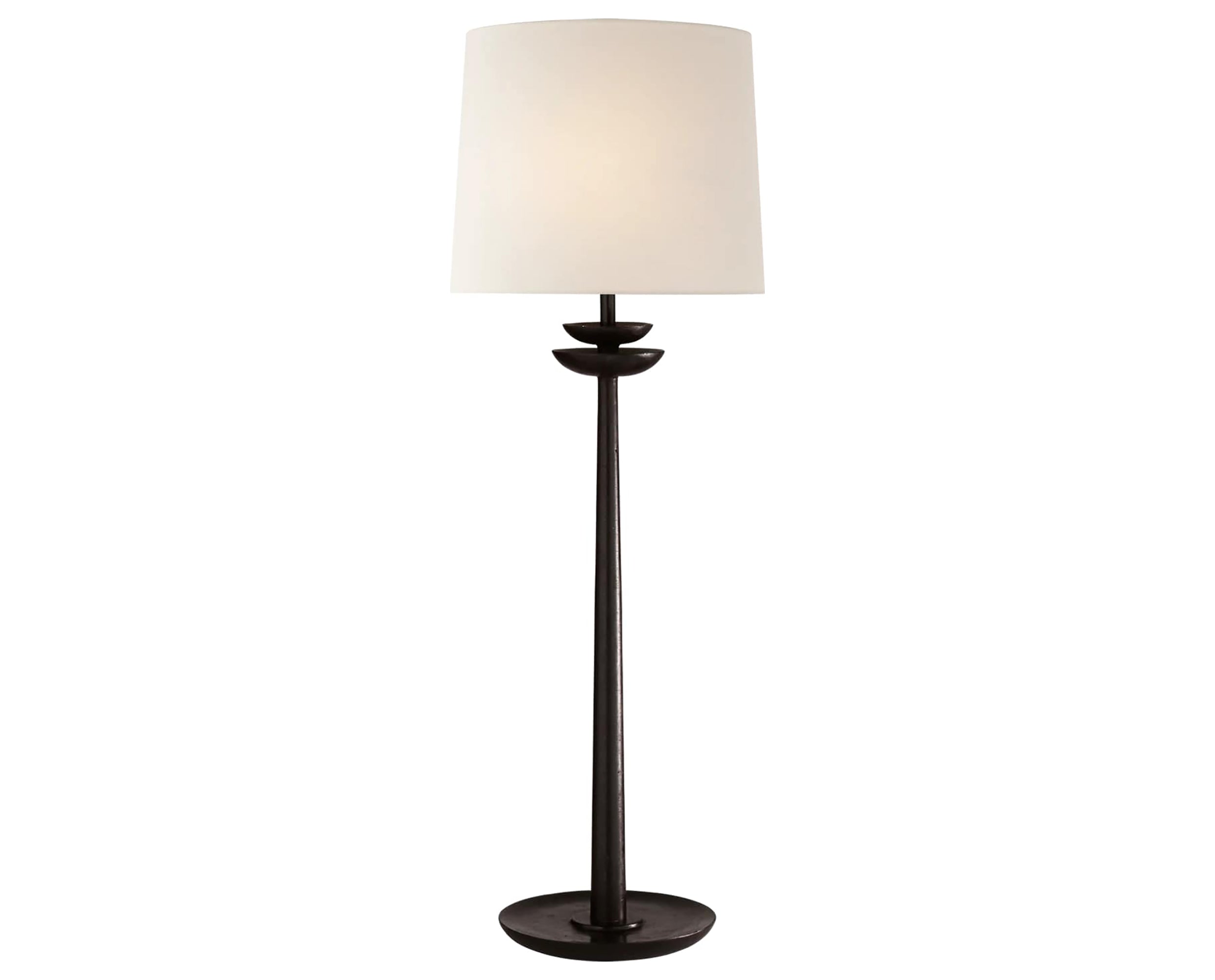 Aged Iron &amp; Linen | Beaumont Medium Buffet Lamp | Valley Ridge Furniture