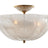 Hand-Rubbed Antique Brass & White Strie Glass | Rosehill Semi-Flush | Valley Ridge Furniture