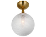 Hand-Rubbed Antique Brass & White Glass | Cristol Small Single Flush Mount | Valley Ridge Furniture