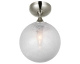 Polished Nickel & White Glass | Cristol Small Single Flush Mount | Valley Ridge Furniture