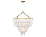 Hand-Rubbed Antique Brass and White Acrylic | Jacqueline Two-Tier Chandelier | Valley Ridge Furniture