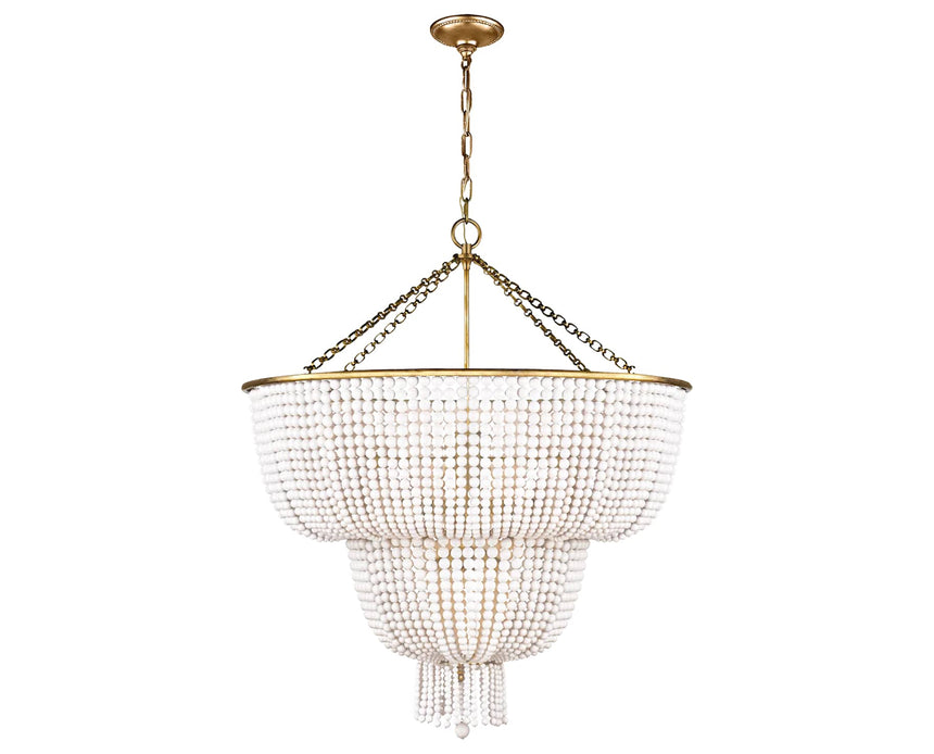 Hand-Rubbed Antique Brass and White Acrylic | Jacqueline Two-Tier Chandelier | Valley Ridge Furniture