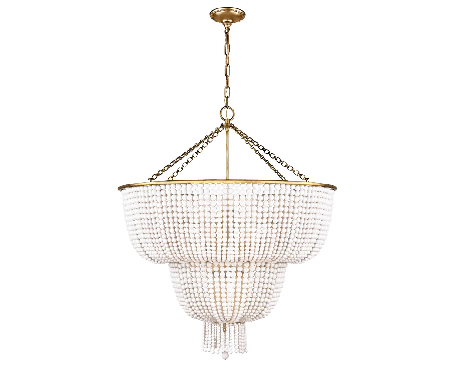 Hand-Rubbed Antique Brass & White Acrylic | Jacqueline Two-Tier Chandelier | Valley Ridge Furniture