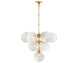 Hand-Rubbed Antique Brass & White Strie Glass | Cristol Tiered Chandelier | Valley Ridge Furniture