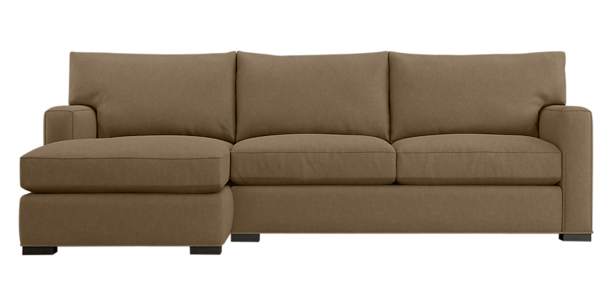 Douglas Fabric Coffee with Fossil Hardwood | Camden Axel 2-Piece Sectional | Valley Ridge Furniture
