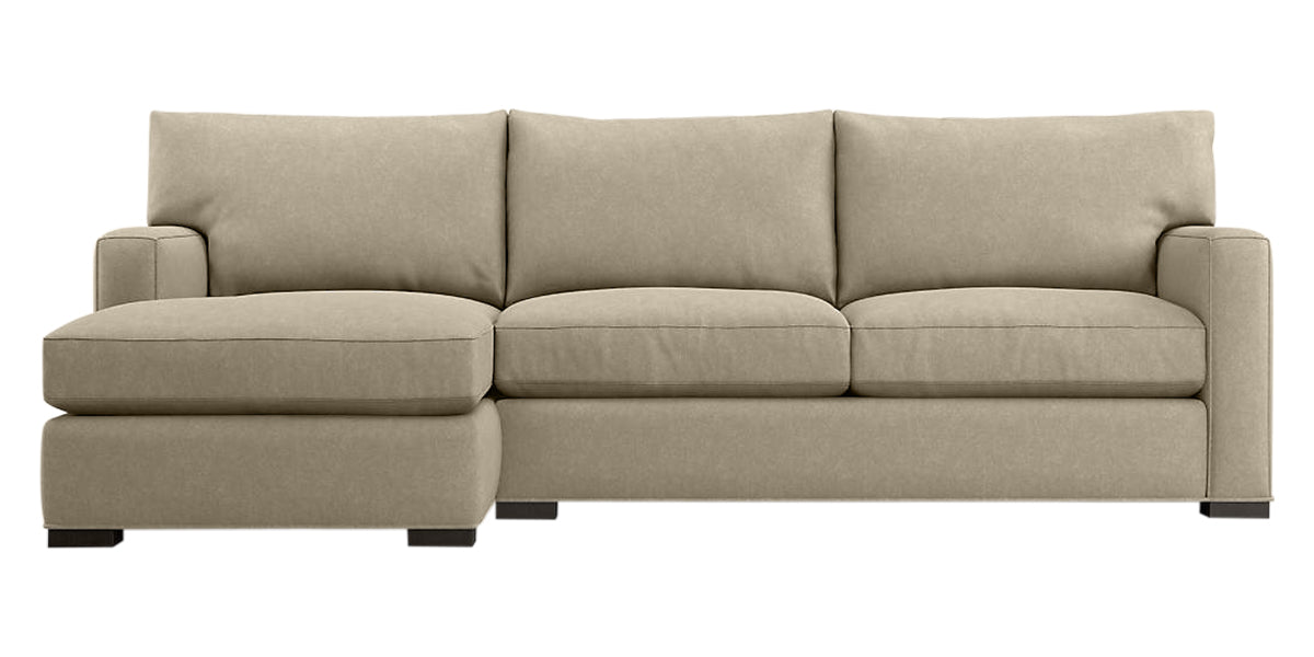 Douglas Fabric Pumice with Fossil Hardwood | Camden Axel 2-Piece Sectional | Valley Ridge Furniture