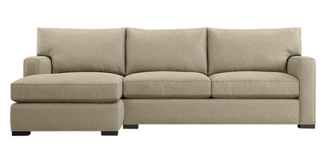 Douglas Fabric Pumice with Fossil Hardwood | Camden Axel 2-Piece Sectional | Valley Ridge Furniture