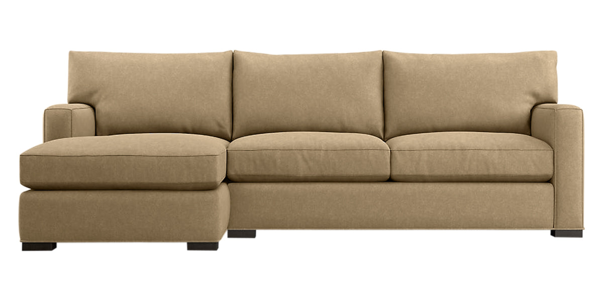 Douglas Fabric Peat with Fossil Hardwood | Camden Axel 2-Piece Sectional | Valley Ridge Furniture