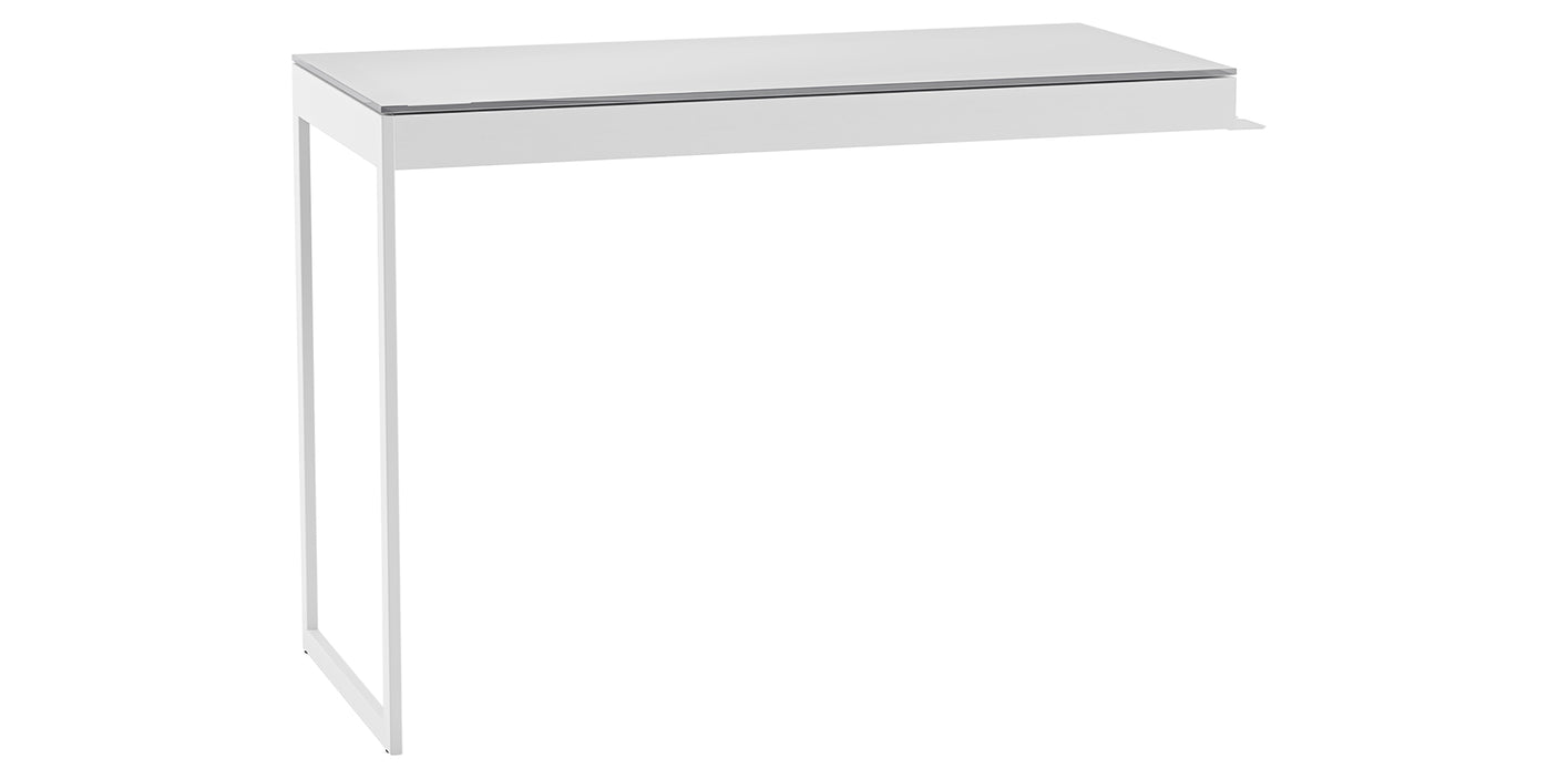 Satin White Oak Veneer & Grey Satin-Etched Glass with Satin White Steel | BDI Centro Desk Return | Valley Ridge Furntiture