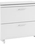 Satin White Oak Veneer & Grey Satin-Etched Glass with Satin White Steel | BDI Centro Lateral File Cabinet | Valley Ridge Furniture