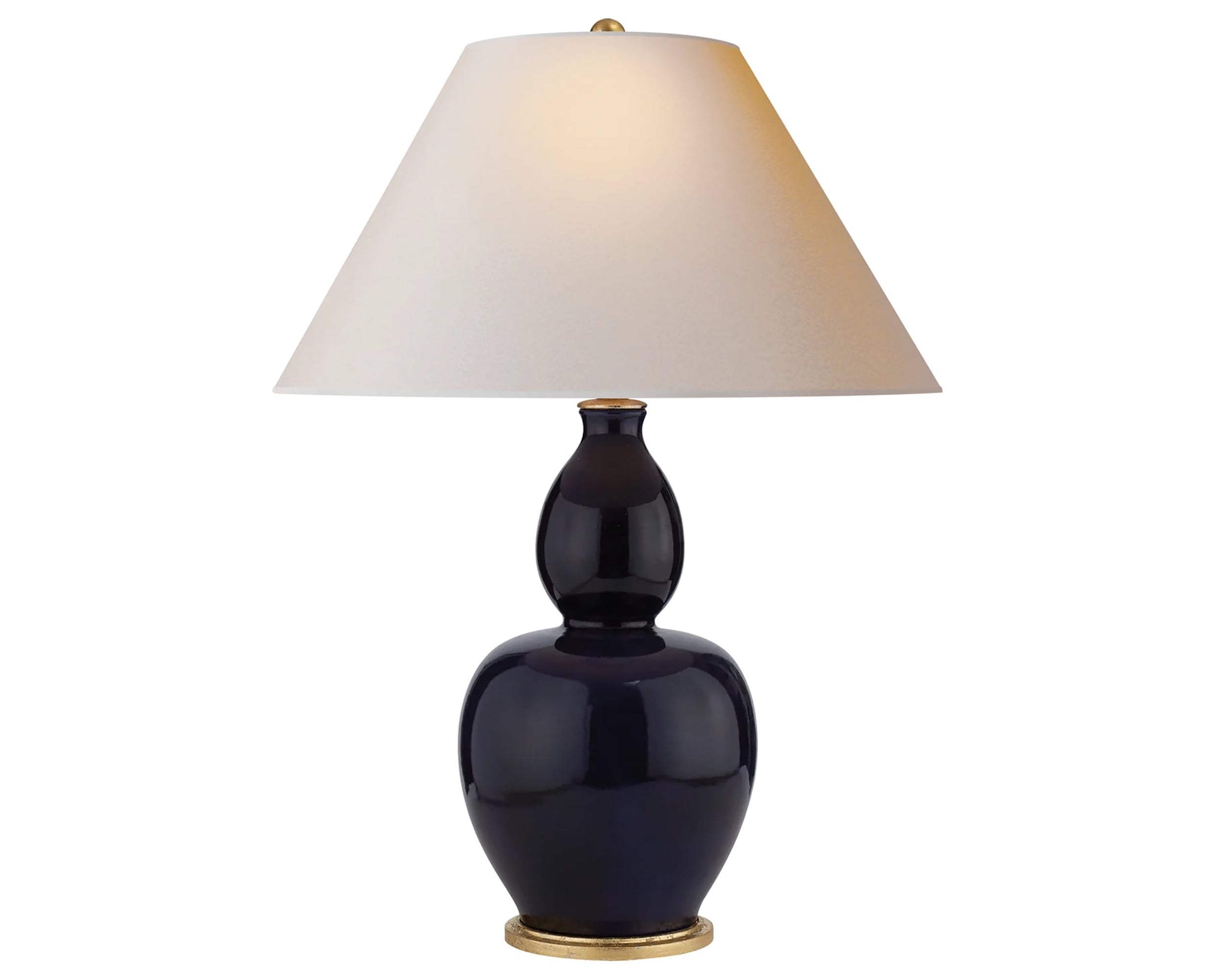 Denim Porcelain & Natural Paper | Yue Double Gourd Table Lamp | Valley Ridge Furniture