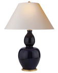 Denim Porcelain & Natural Paper | Yue Double Gourd Table Lamp | Valley Ridge Furniture