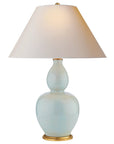 Ice Blue Porcelain & Natural Paper | Yue Double Gourd Table Lamp | Valley Ridge Furniture