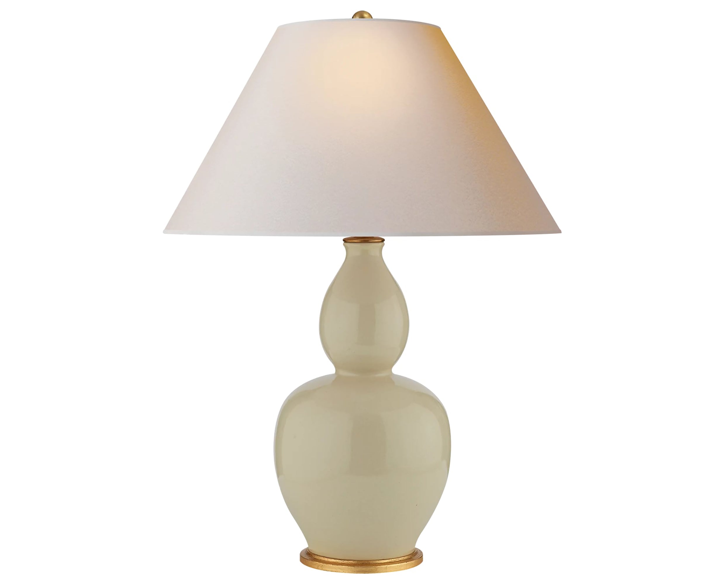 Coconut Porcelain &amp; Natural Paper | Yue Double Gourd Table Lamp | Valley Ridge Furniture