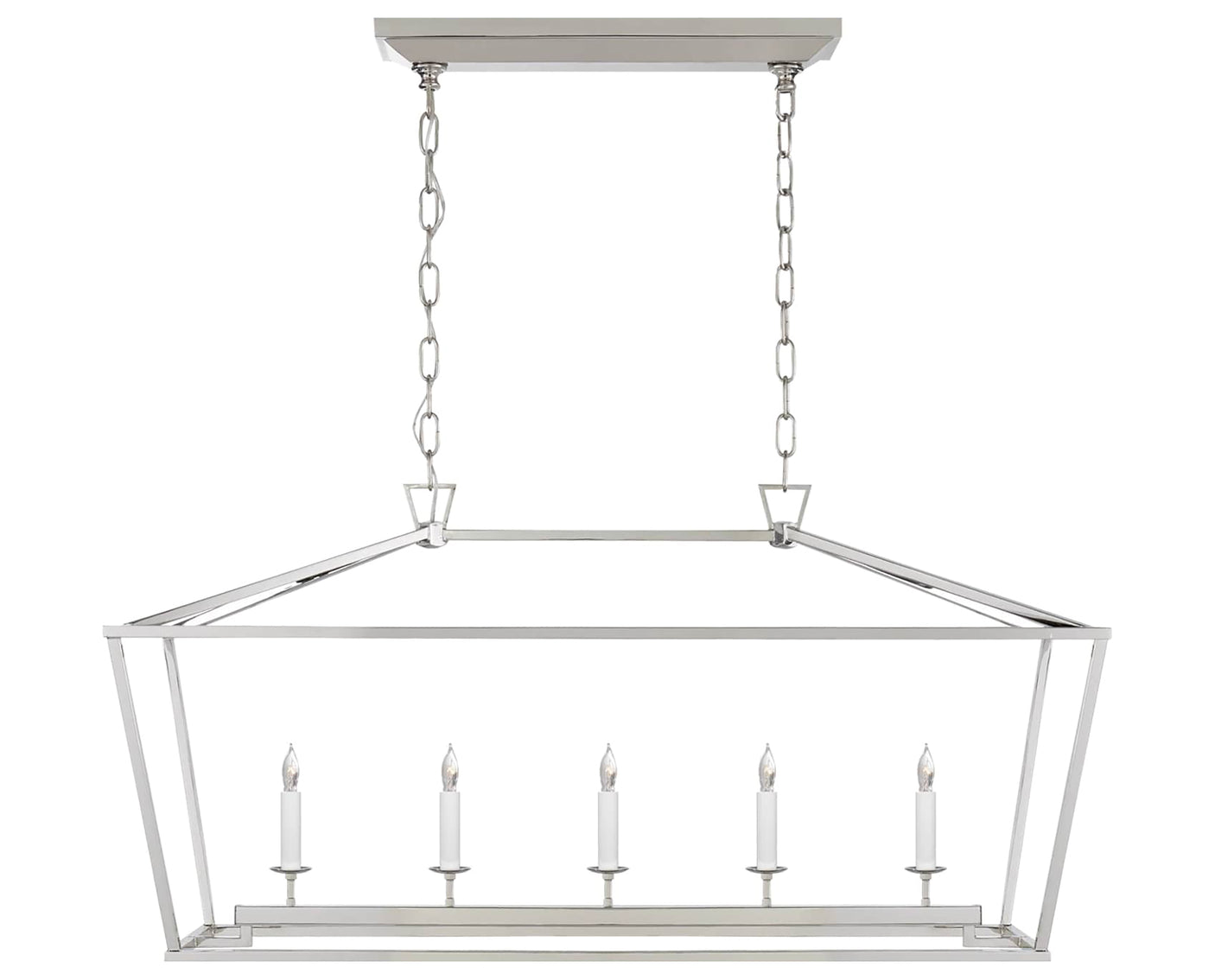 Polished Nickel | Darlana Medium Linear Lantern | Valley Ridge Furniture