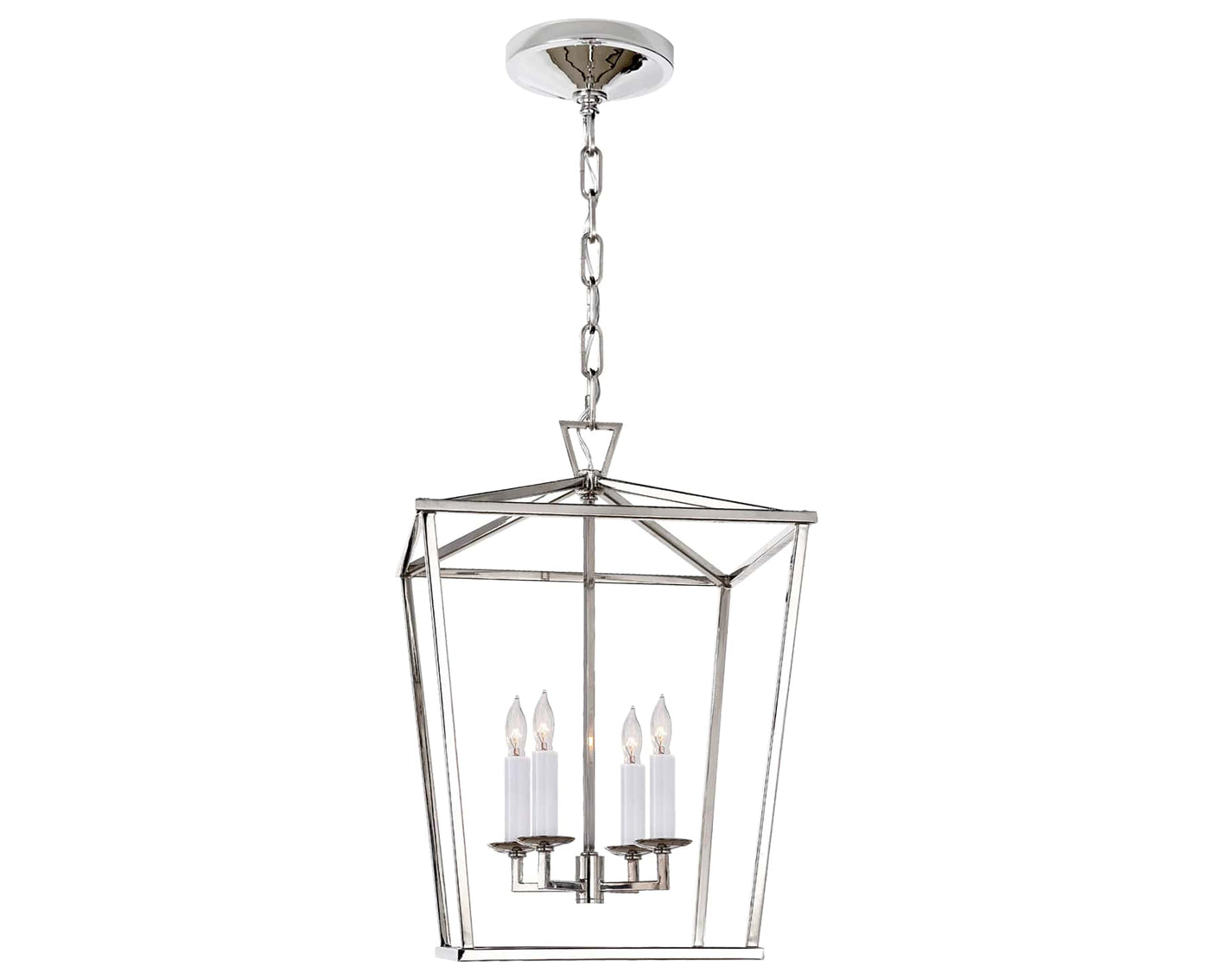 Polished Nickel | Darlana Small Lantern | Valley Ridge Furniture