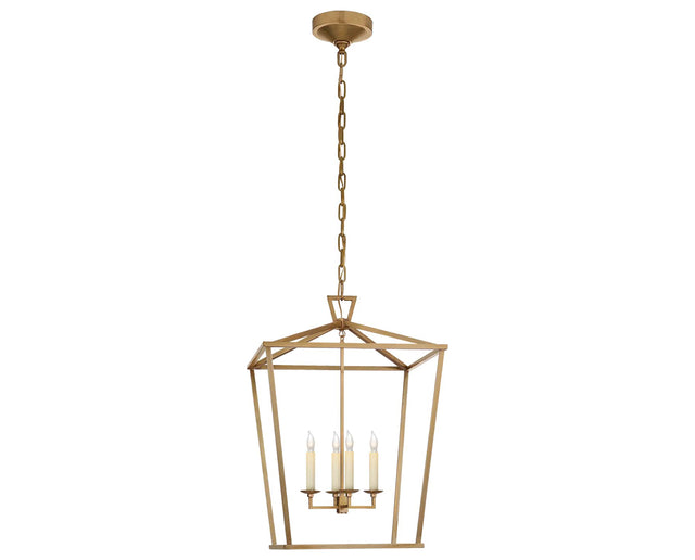 Antique-Burnished Brass | Darlana Medium Lantern | Valley Ridge Furniture