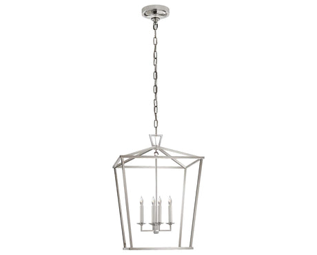 Polished Nickel | Darlana Medium Lantern | Valley Ridge Furniture