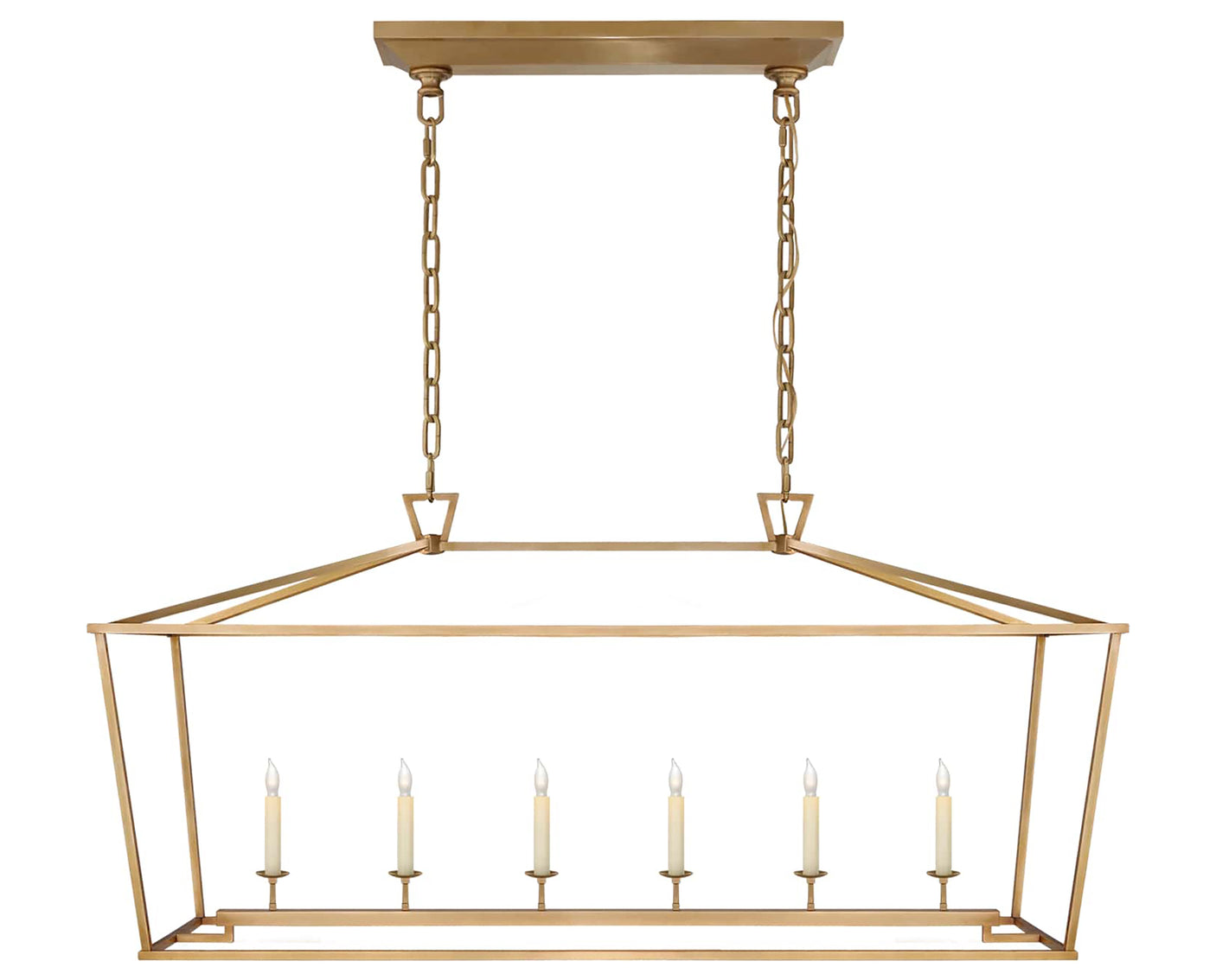 Antique-Burnished Brass | Darlana Large Linear Lantern | Valley Ridge Furniture