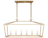 Antique-Burnished Brass | Darlana Large Linear Lantern | Valley Ridge Furniture