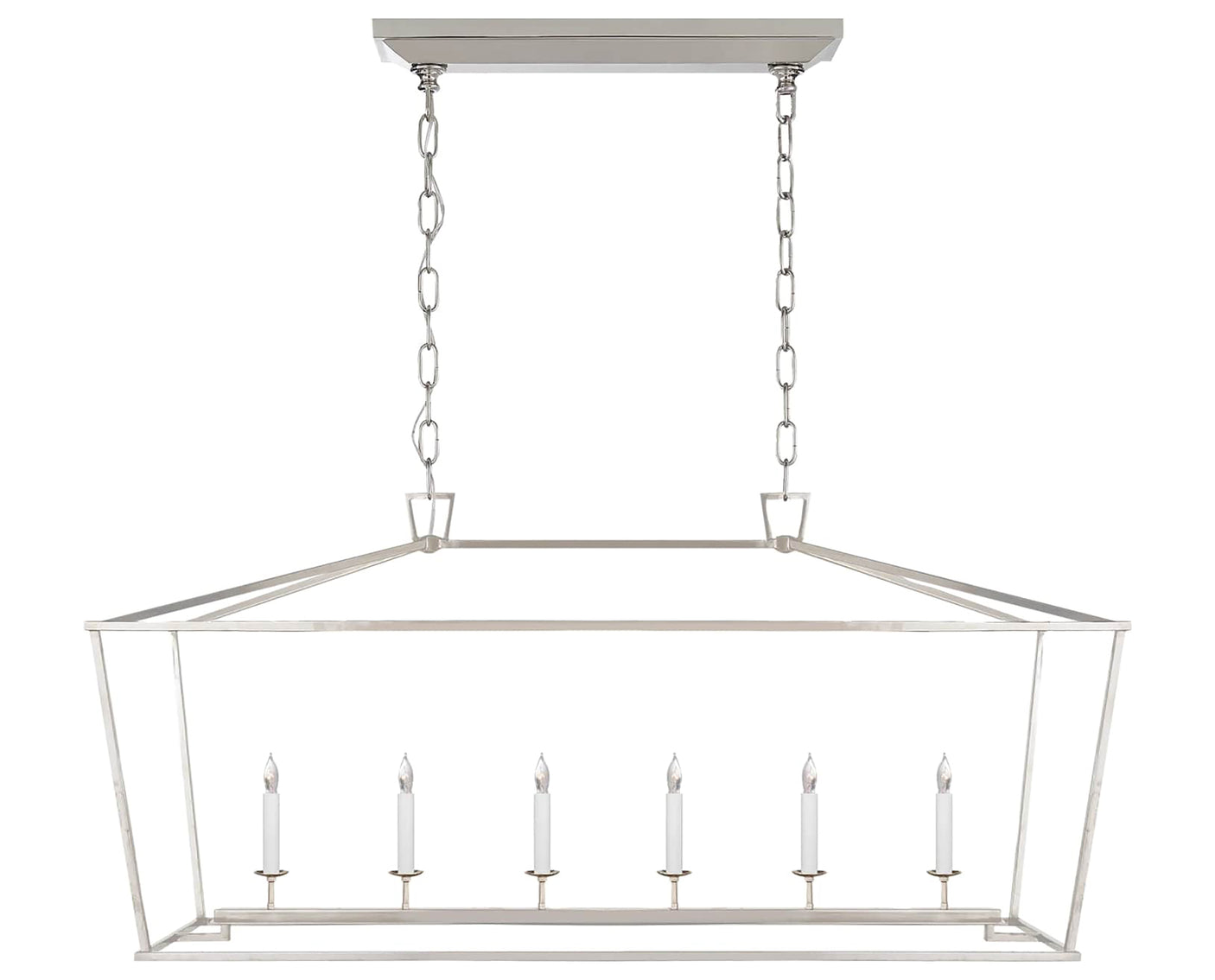 Polished Nickel | Darlana Large Linear Lantern | Valley Ridge Furniture