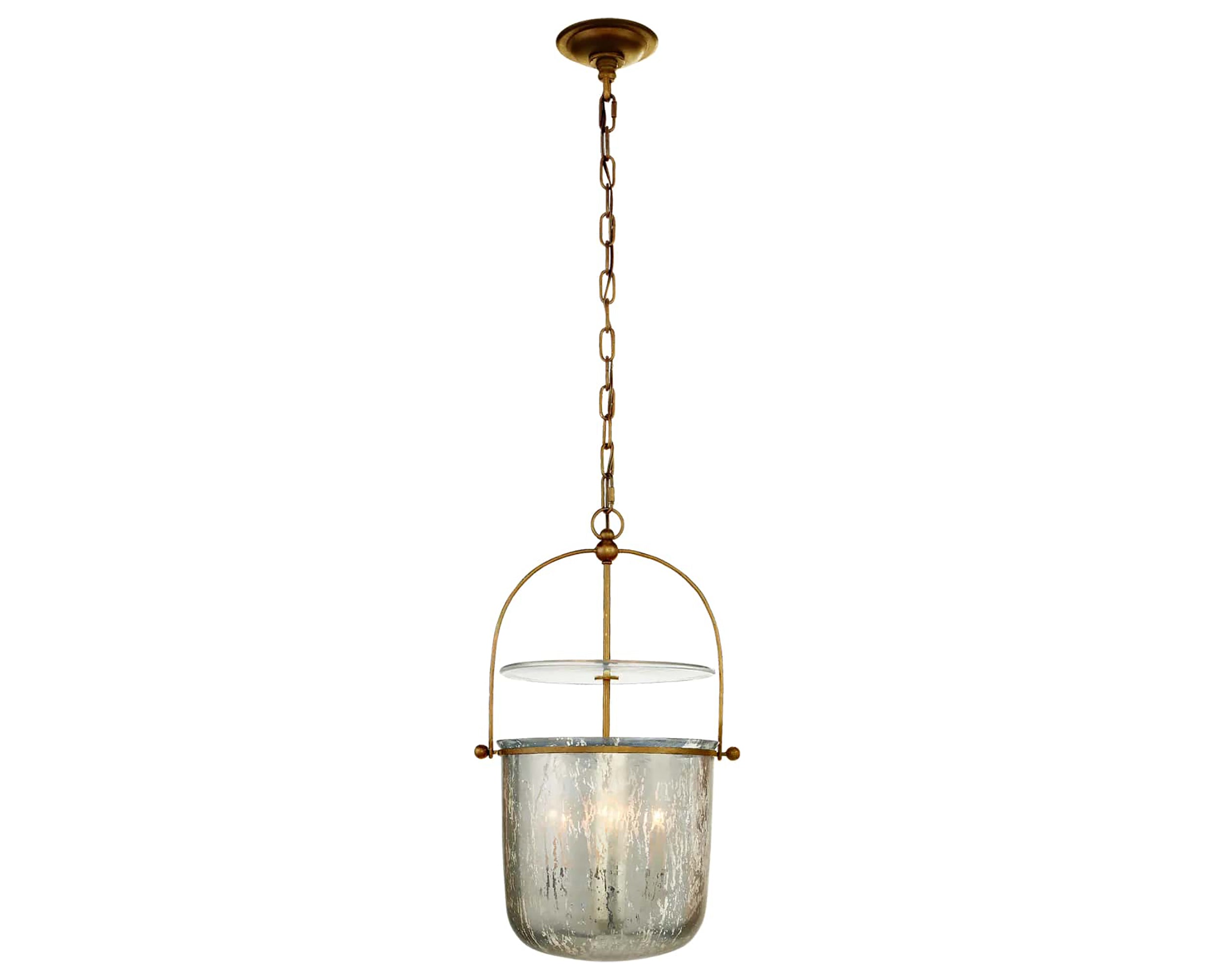 Gilded Iron &amp; Mercury Glass | Lorford Small Smoke Bell Lantern | Valley Ridge Furniture