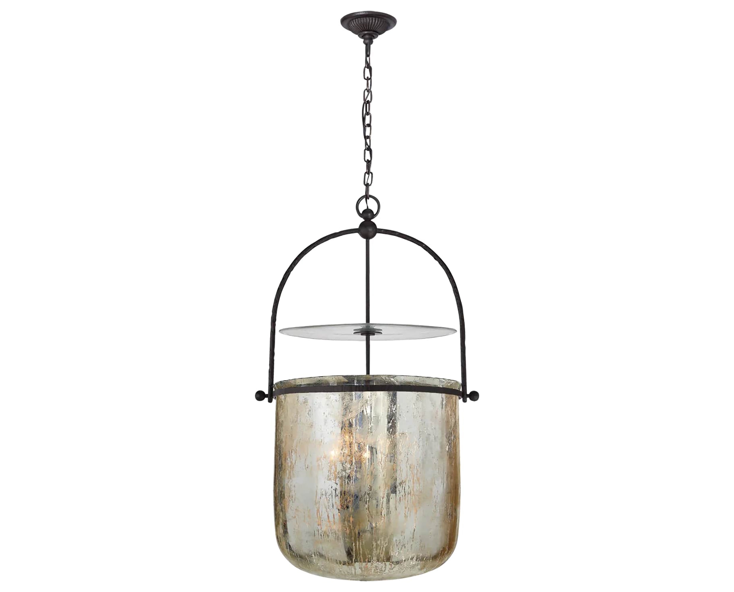 Aged Iron & Mercury Glass | Lorford Smoke Bell Lantern | Valley Ridge Furniture
