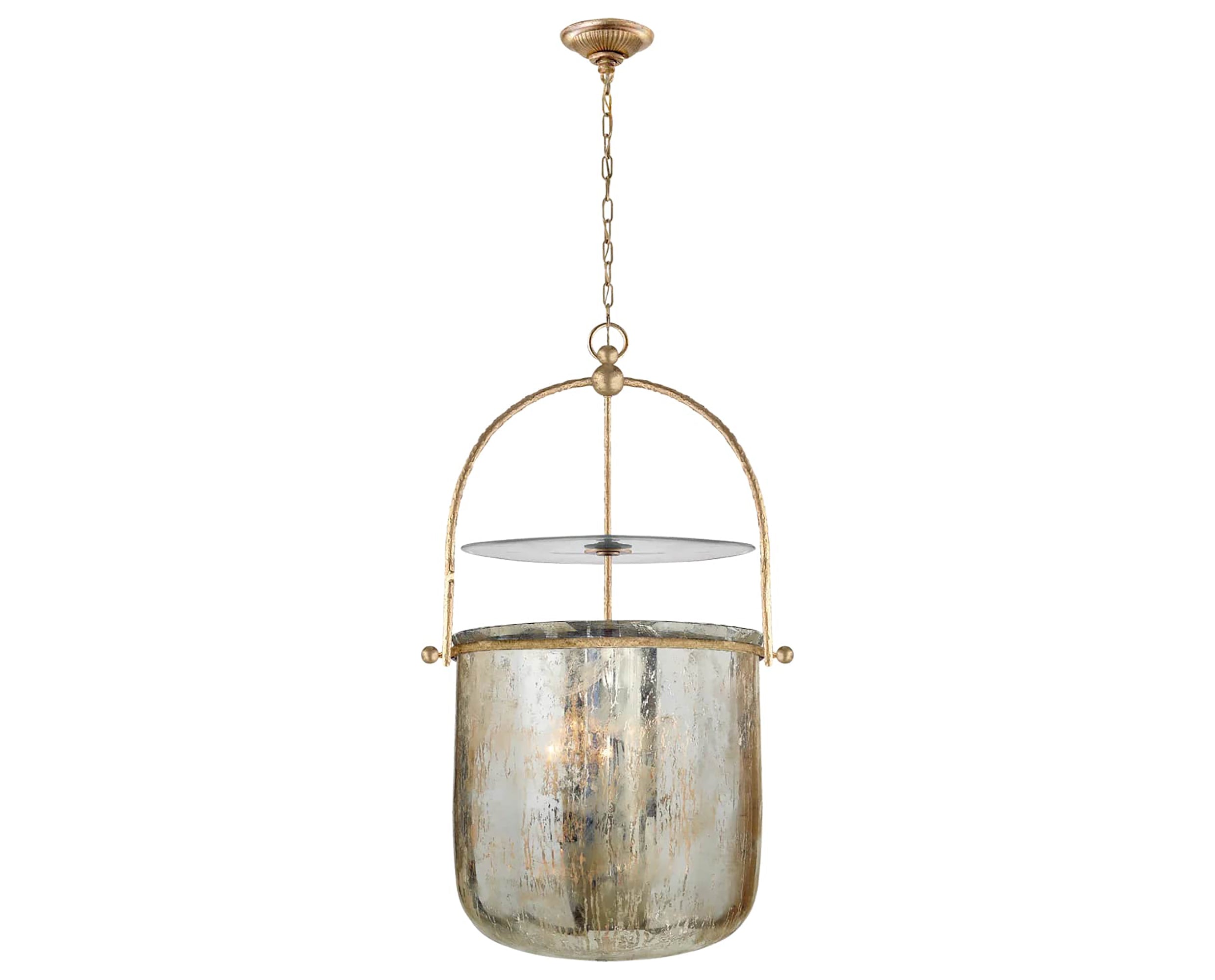 Gilded Iron &amp; Mercury Glass | Lorford Smoke Bell Lantern | Valley Ridge Furniture