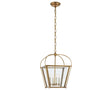 Antique-Burnished Brass & Clear Glass | Riverside Small Square Lantern | Valley Ridge Furniture