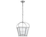 Polished Nickel & Clear Glass | Riverside Small Square Lantern | Valley Ridge Furniture