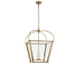Antique-Burnished Brass & Clear Glass | Riverside Medium Square Lantern