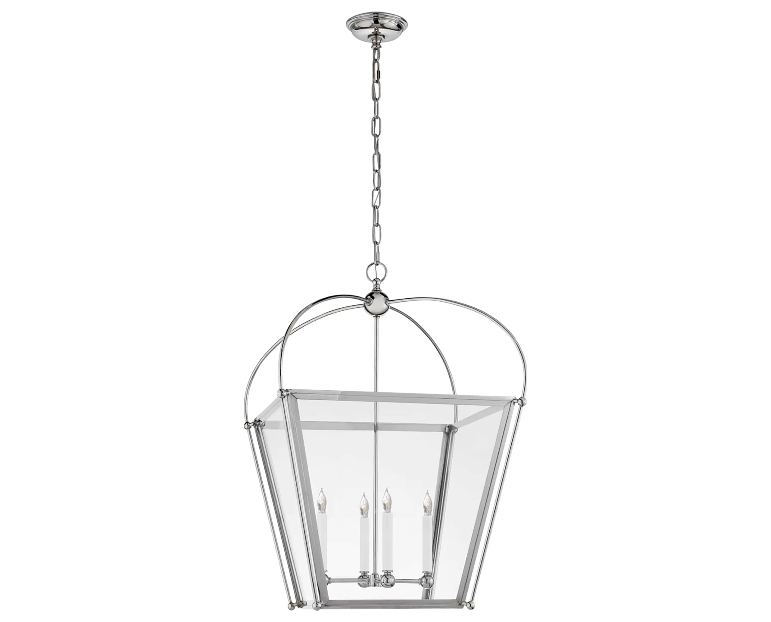 Polished Nickel & Clear Glass | Riverside Medium Square Lantern